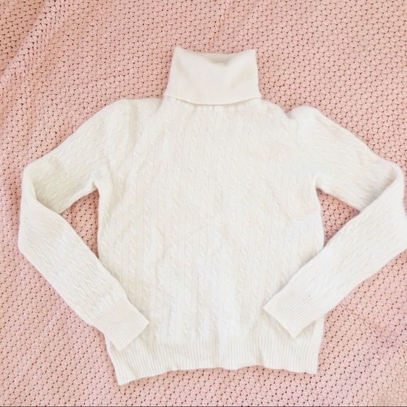 Cashmere JCrew Turtleneck Cable Knit Sweater - Picture 2 of 4